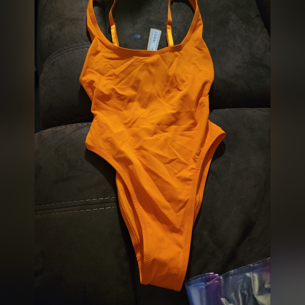 Skims orange one scope bathing suite